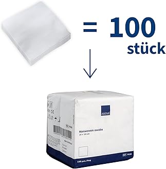 ABENA Gauze Pads, 100 Pack, 10x10cm Wound Dressings, Non-Sterile, Soft Absorbent Gauze for Wound Dressing, Non-Adhesive Dressings for Wounds