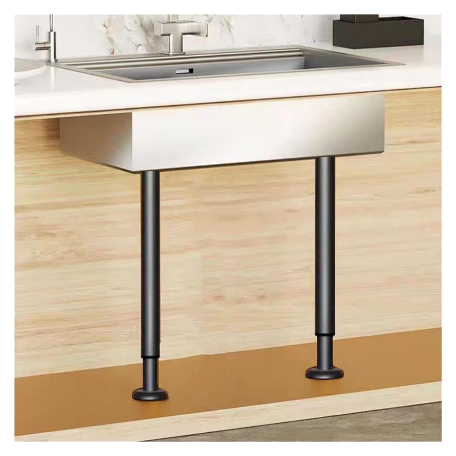 Zxgrfdefa Black Sink Support Legs, Telescopic Support Pole For Sink Furniture Leg2 Pcs Adjustable Bracket Table Leg(,Height 72 110Cm)