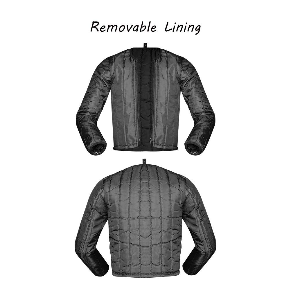 Giacca da Moto con Protezioni e Rivestimento Termico Interno Giubbotto Moto Certificata CE Manica Staccabile Gilet Termico 4 Stagioni per Touring Racing
