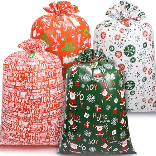 HRX Package 4 Stück Weihnachtsgeschenkbeutel, Weihnachten Riesige...