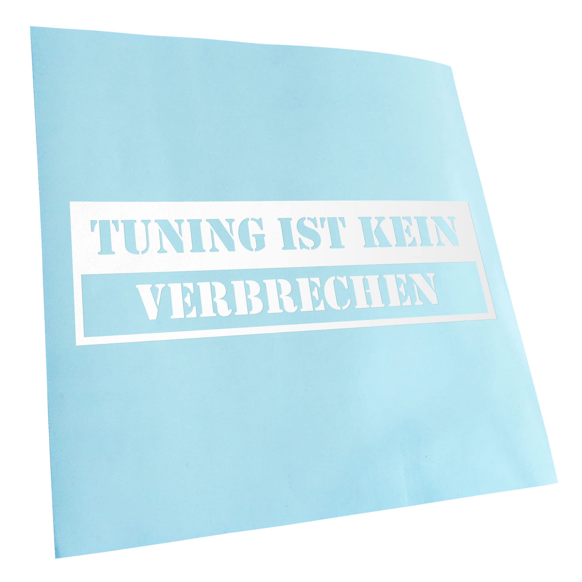 Kiwistar - Car Sticker - White - 40 x 12 cm Tuning ist kein Verbrechen - Rear Window Car Sticker Weatherproof for Car Truck Moped Truck - Sticker Exterior Self-Adhesive Tuning Accessories for Window