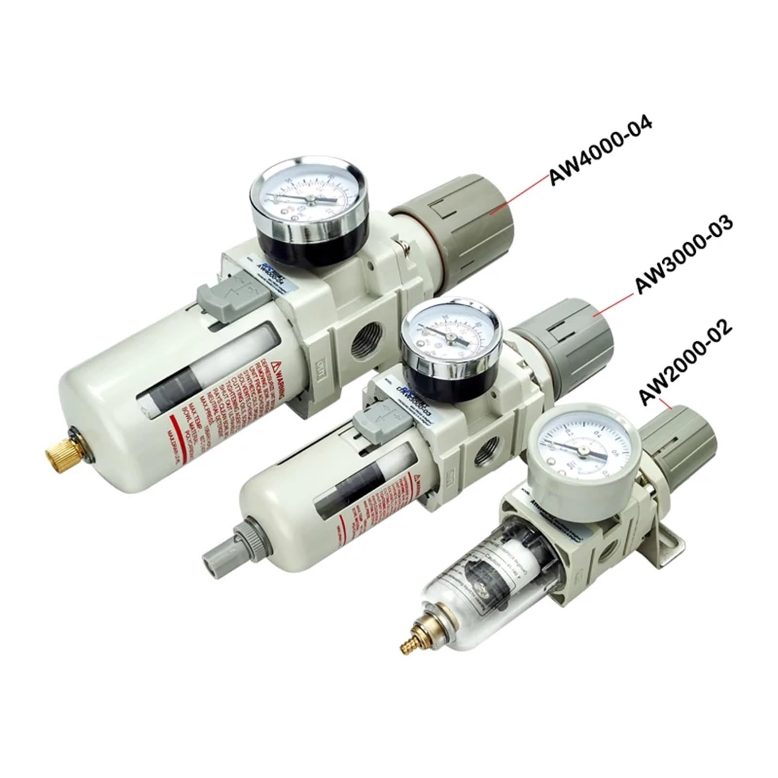1 szt. AW2000-02 AW3000-03 AW4000-04 AW4000-06 AW5000-06/10 regulator ciśnienia filtr pułapki oleju do sprężarki powietrza (włókno AW2000-02, automatyczny)