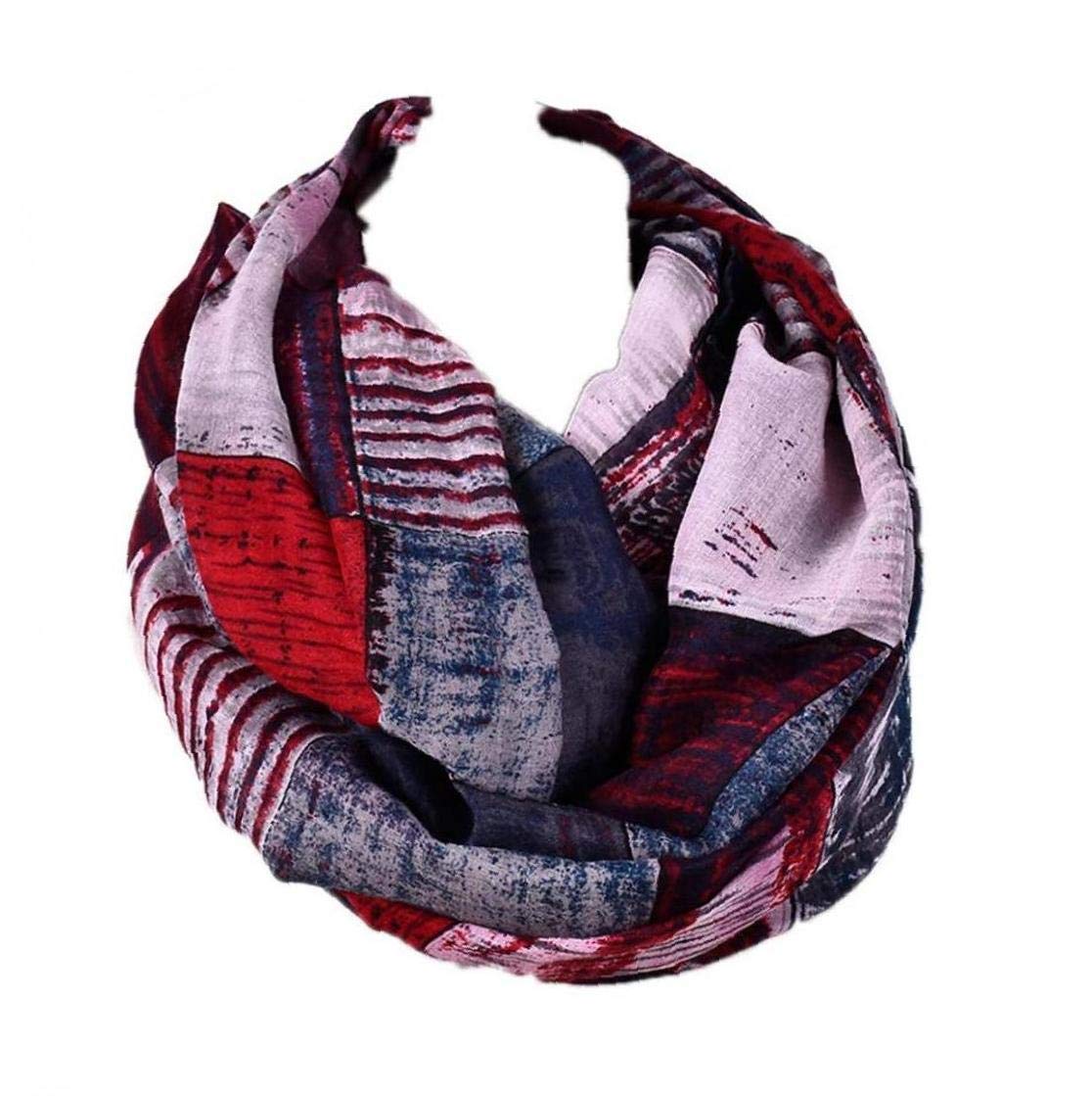 Bontand Women's Red Scarf For Large Lightweight Ring Circle Loop Infinity Scarves(Red)