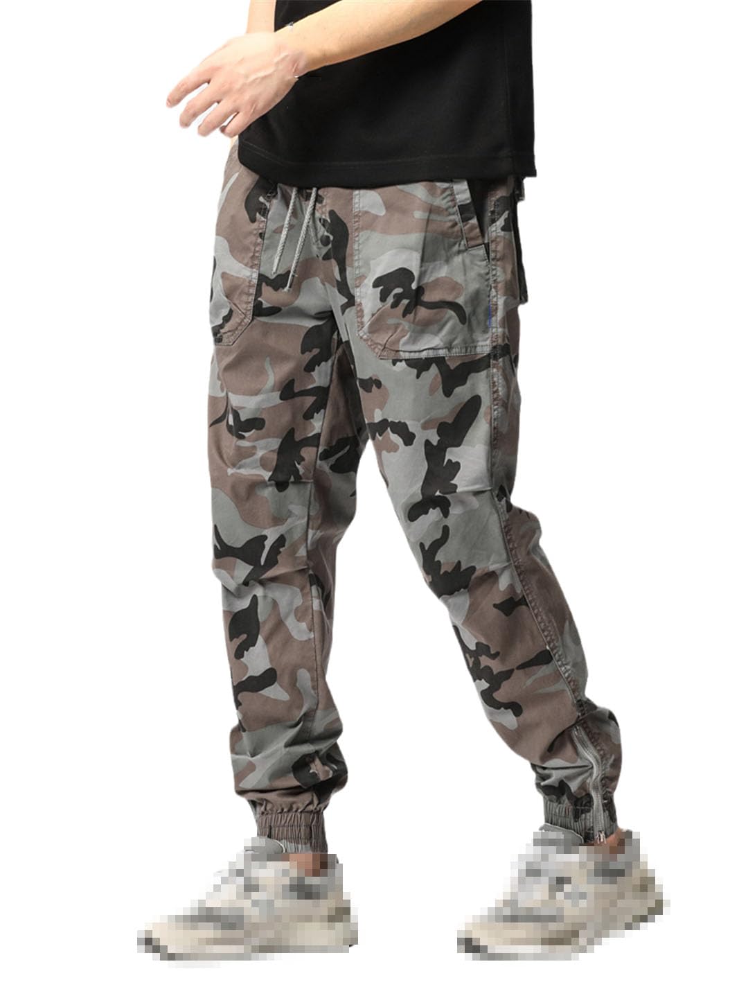 Vogrtcc Pantalones Cargo con Múltiples Bolsillos para Hombre Pantalones De Trabajo Informales hasta El Tobillo con Cremallera En La Pierna