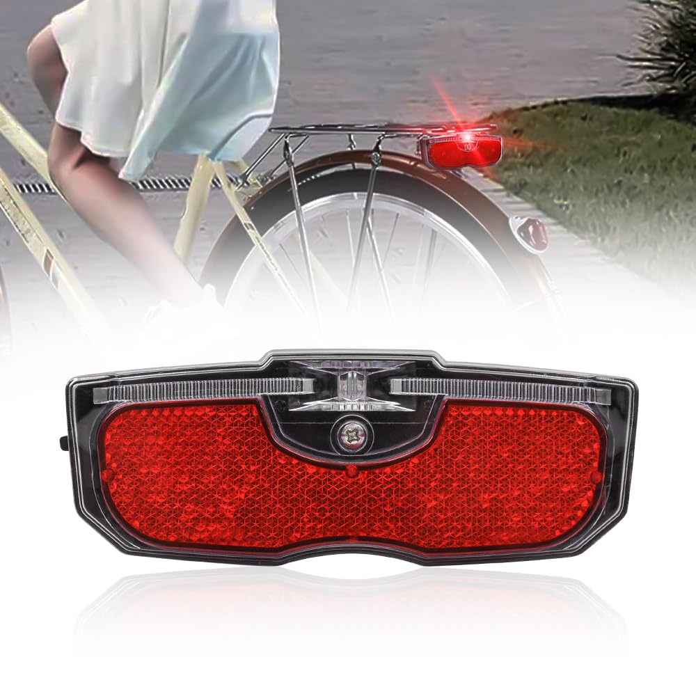 Feu arrière de vélo, feu arrière de réflecteur arrière de vélo en Acrylique ABS Riloer, feu de vélo Universel d'avertissement de vélo de Montagne sans Batterie