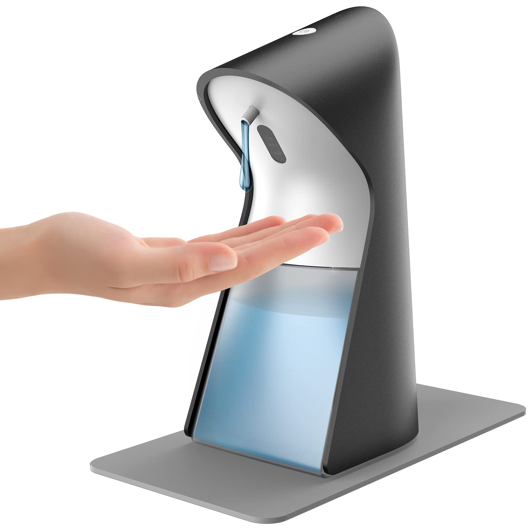 Touchless Hand Sanitizer Dispenser,Klearlook Automatic Soap Dispenser w/5 Settings Volume Control&Infrared Motion Sensor,330ml Waterproof Lotion Holder for Bathroom,Kitchen,Home,Hotel,Restaurant-Black