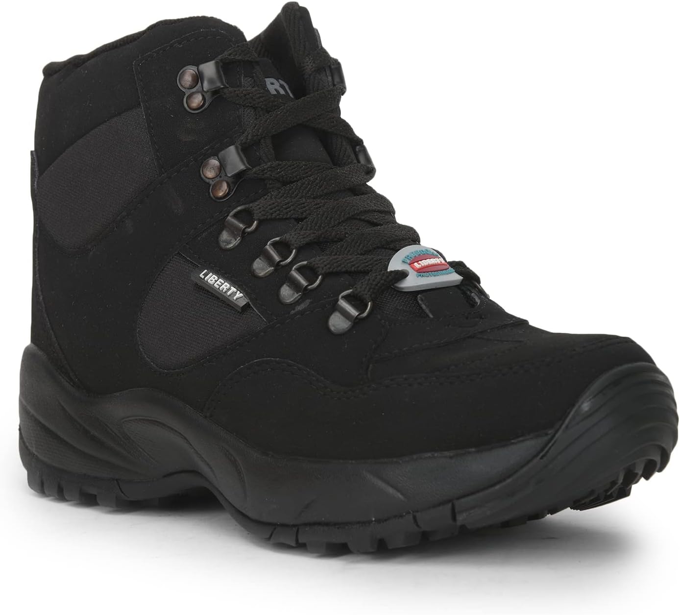 EVREST-PRM Lacing Safety Shoes for Men | Low Ankle Synthetic Leather Boot | Water Resistance | Anti-Skid | Removable Insole | Comfortable for All Weather | Shock Absorber (5 UK-Black)