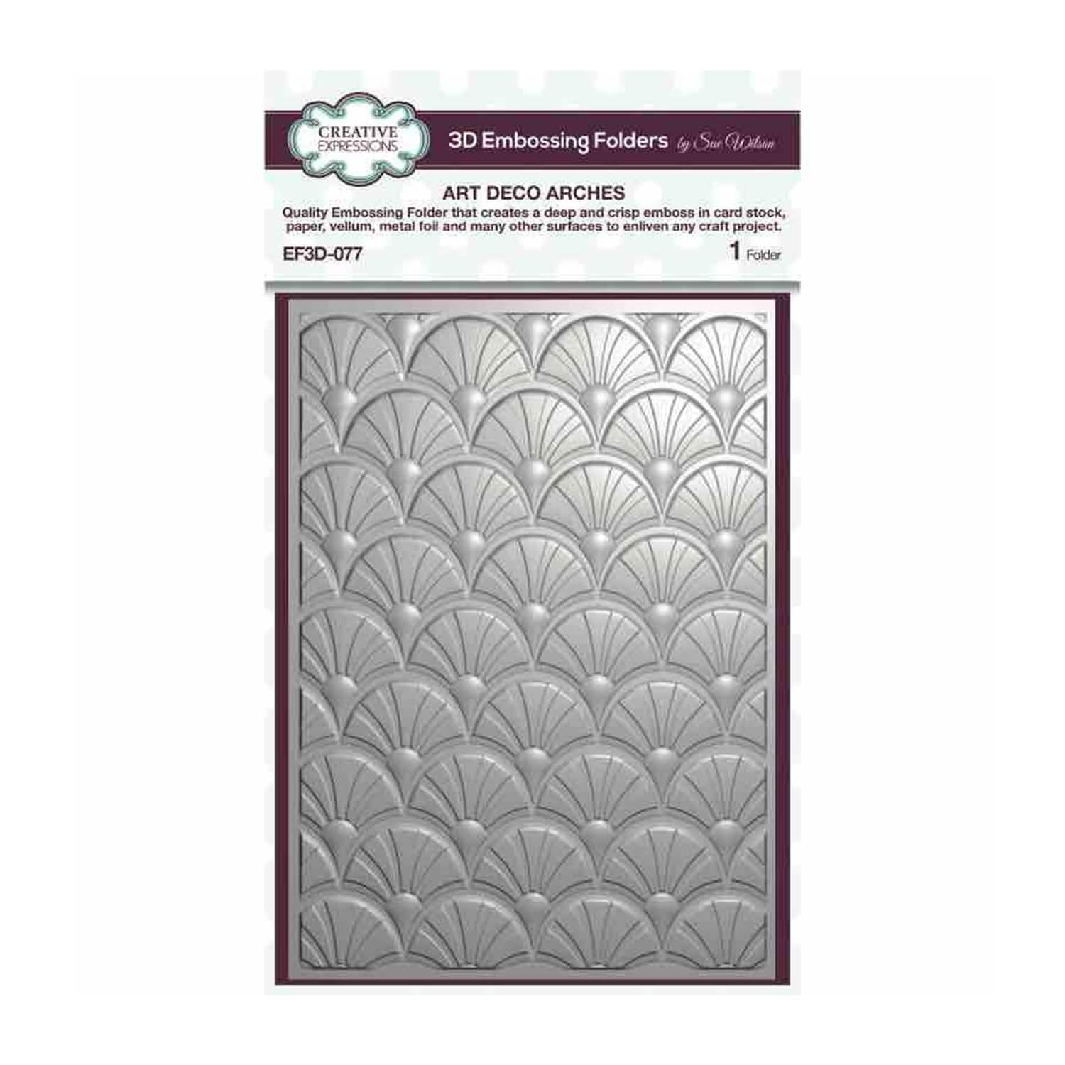 Creative Expressions Clear Art Deco Arches 5 In X 7 In 3D Embossing Folder, 5 X 7 In