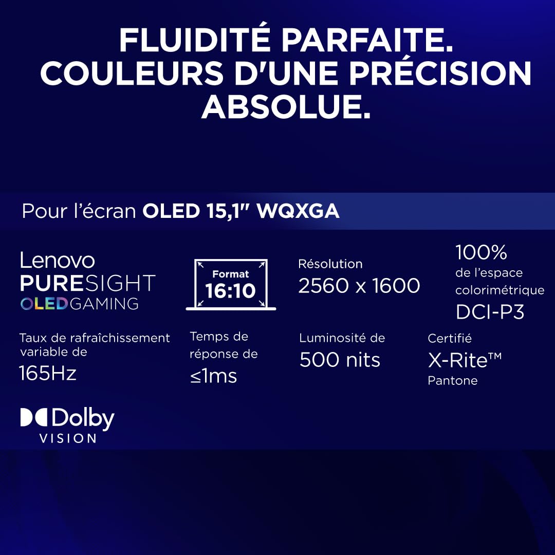 Lenovo Legion 5 15IRX10 - Ordinateur Portable Gaming 15.1'' OLED WQXGA 165Hz (Intel Core i7-13650HX, RAM 16Go, SSD 1To, NVIDIA RTX 5060 8GB, Windows 11) Clavier rétroéclairé RGB AZERTY Français - Noir - 4