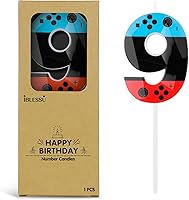 Vista 10 de Velas de cumpleaños de autos de carreras número 2, velas de número de cumpleaños a cuadros blancos y negros de 2.68 pulgadas, velas de números