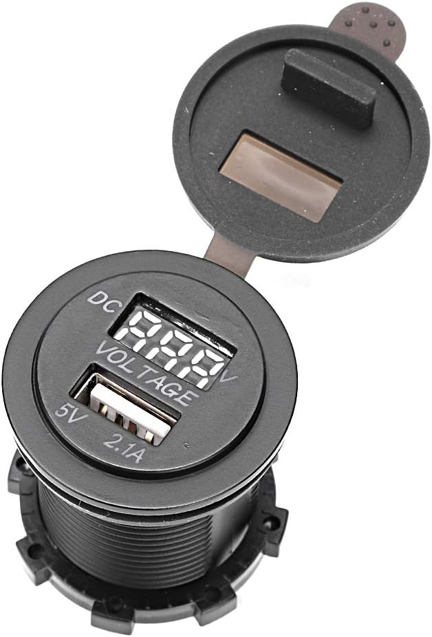 USB Car Charger with Voltage Display and 2.1A Output