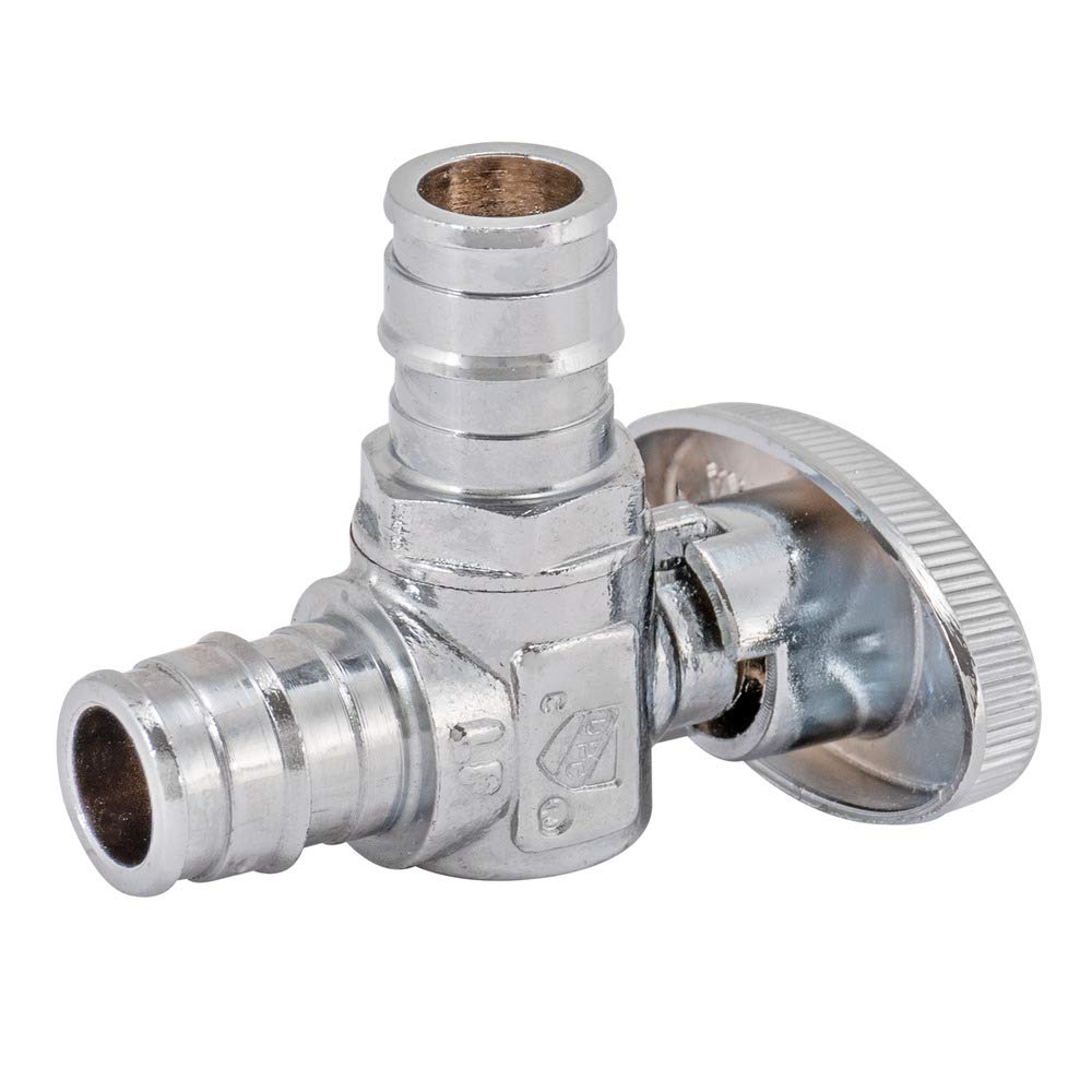 Eastman 10719LF Quarter-Turn Angle Stop Valve 1/2 inch Expansion PEX, Chrome