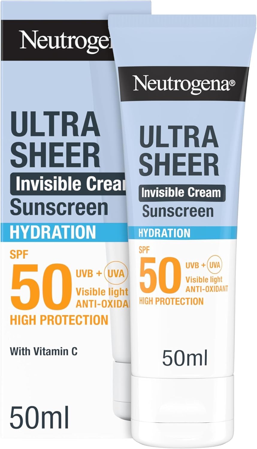 Neutrogena Ultra Sheer Invisible Cream Sunscreen Hydration SPF50