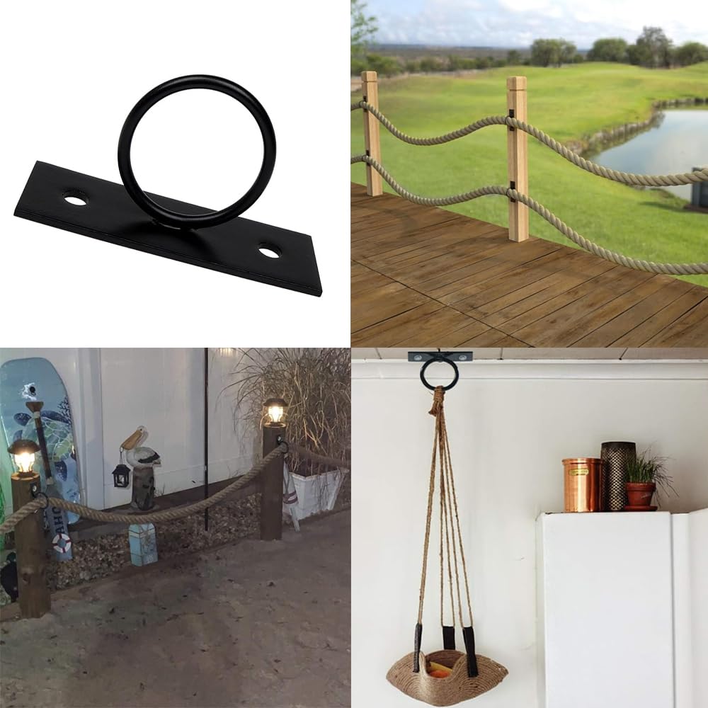 SEIWEI Kit de soporte de valla de cuerda de acero inoxidable con tornillos y casquillo (5 piezas)