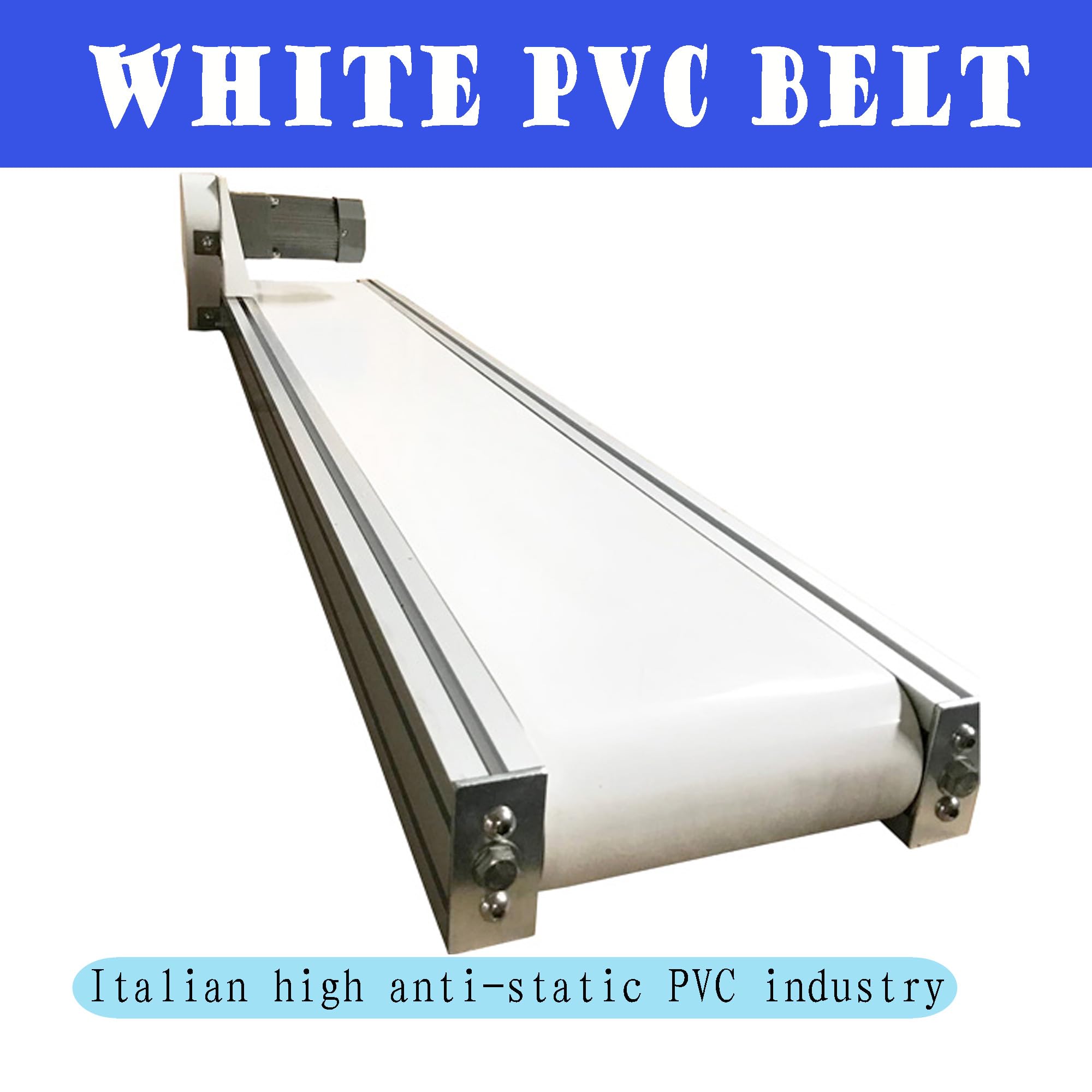 HQHAOTWU Flat Belt Conveyor PVC Belt Transport Conveyor Mesa Benchtop without Guardrail Industrial Transfer Conveyor Aluminium Alloy Frames 59×7.8inch Belt