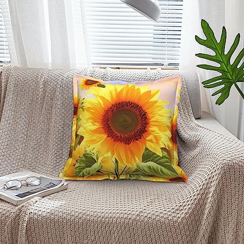 Housse de coussin extérieur en cuir imperméable motif tournesol 50x50cm - 8