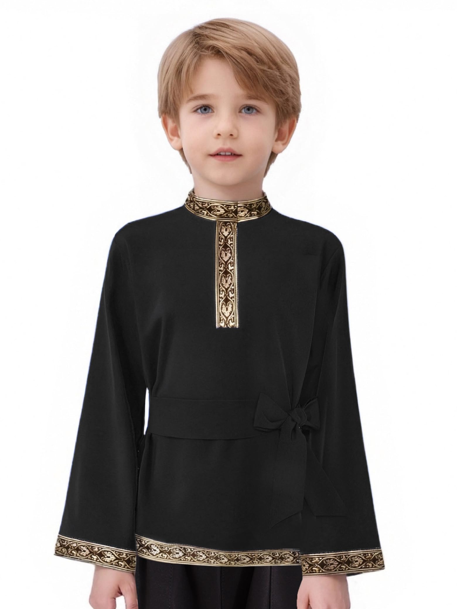 Boys Russian Traditional Costume Russian Long Sleeve Shirt for Halloween Cosplay