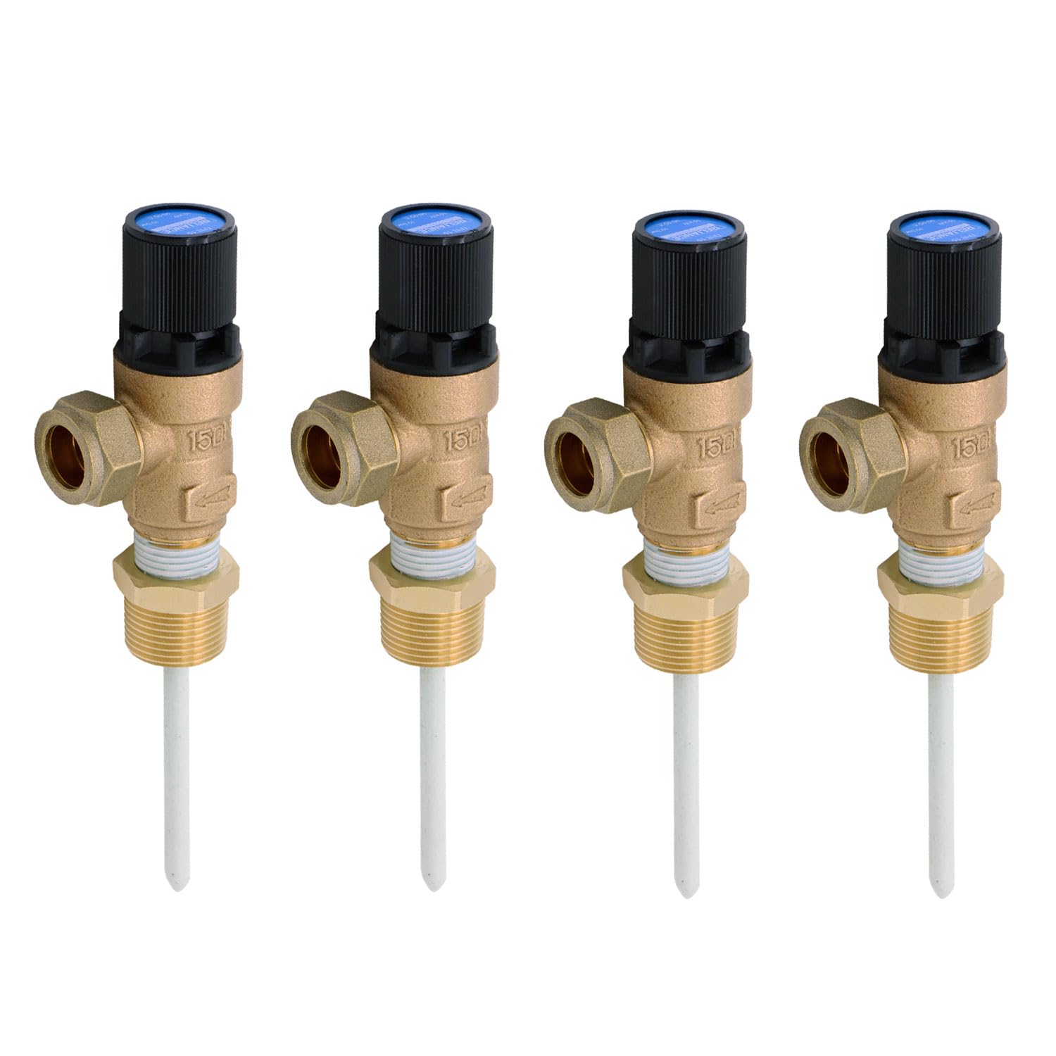4 x Heatrae Sadia Megaflo HE Range Temperature & Pressure Relief Valve 95605810, 10 bar, 90-95°C, Compatible with Megaflo Unvented Cylinders (Four Pack)