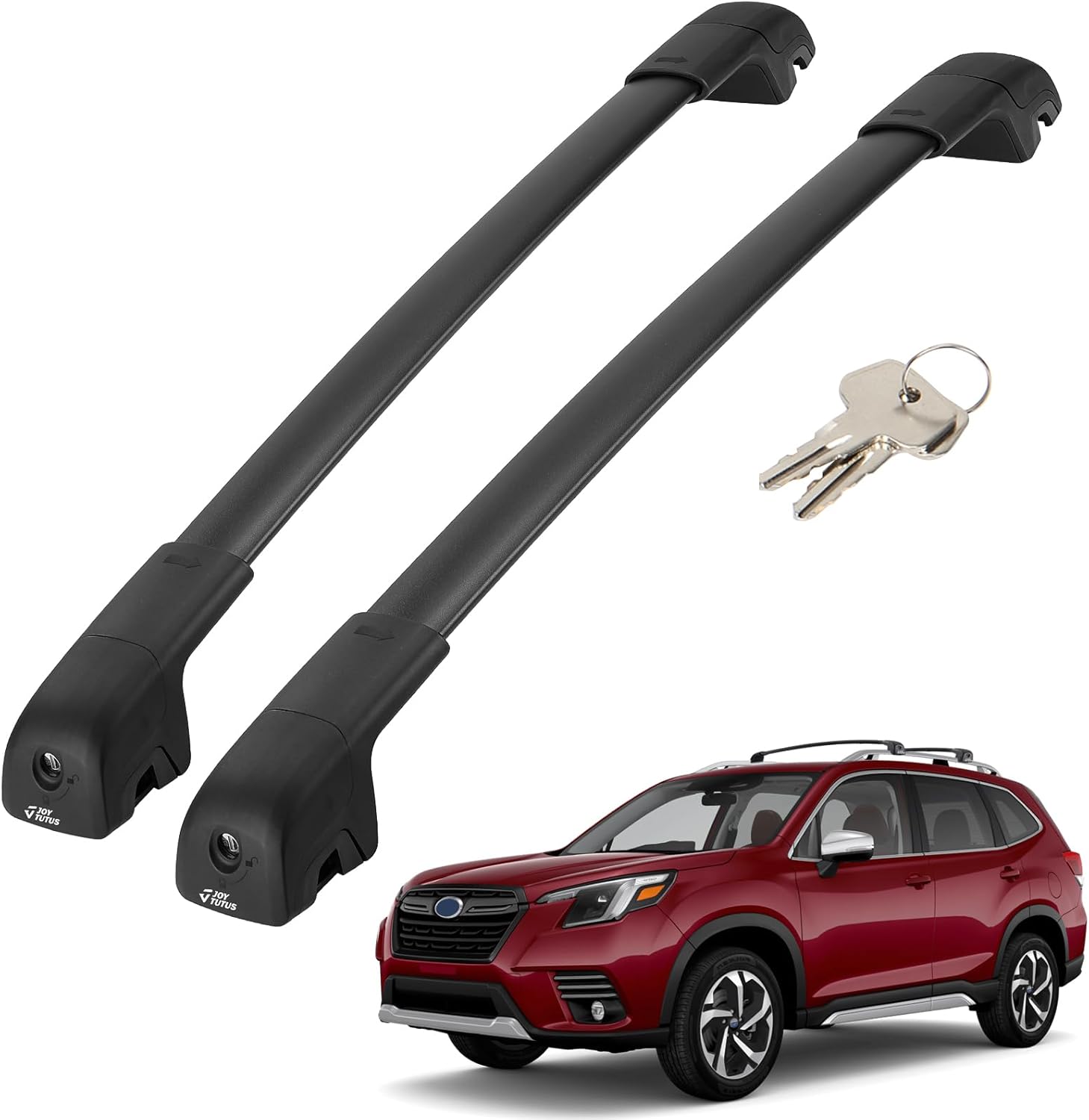 JOYTUTUS Car Roof Rack Crossbars, Compatible with Subaru Forester 2014-2024 with Lock (Not for Wilderness), 220LB Aluminum Crossbars for Roof Racks Trunks Kayaks Canoes Bicycles Skis JOYTUTUS Car Roof Rack Crossbars, Compatible with Subaru Forester 2014-2024 with Lock (Not for Wilderness), 220LB Aluminum Crossbars for Roof Racks Trunks Kayaks Canoes Bicycles Skis