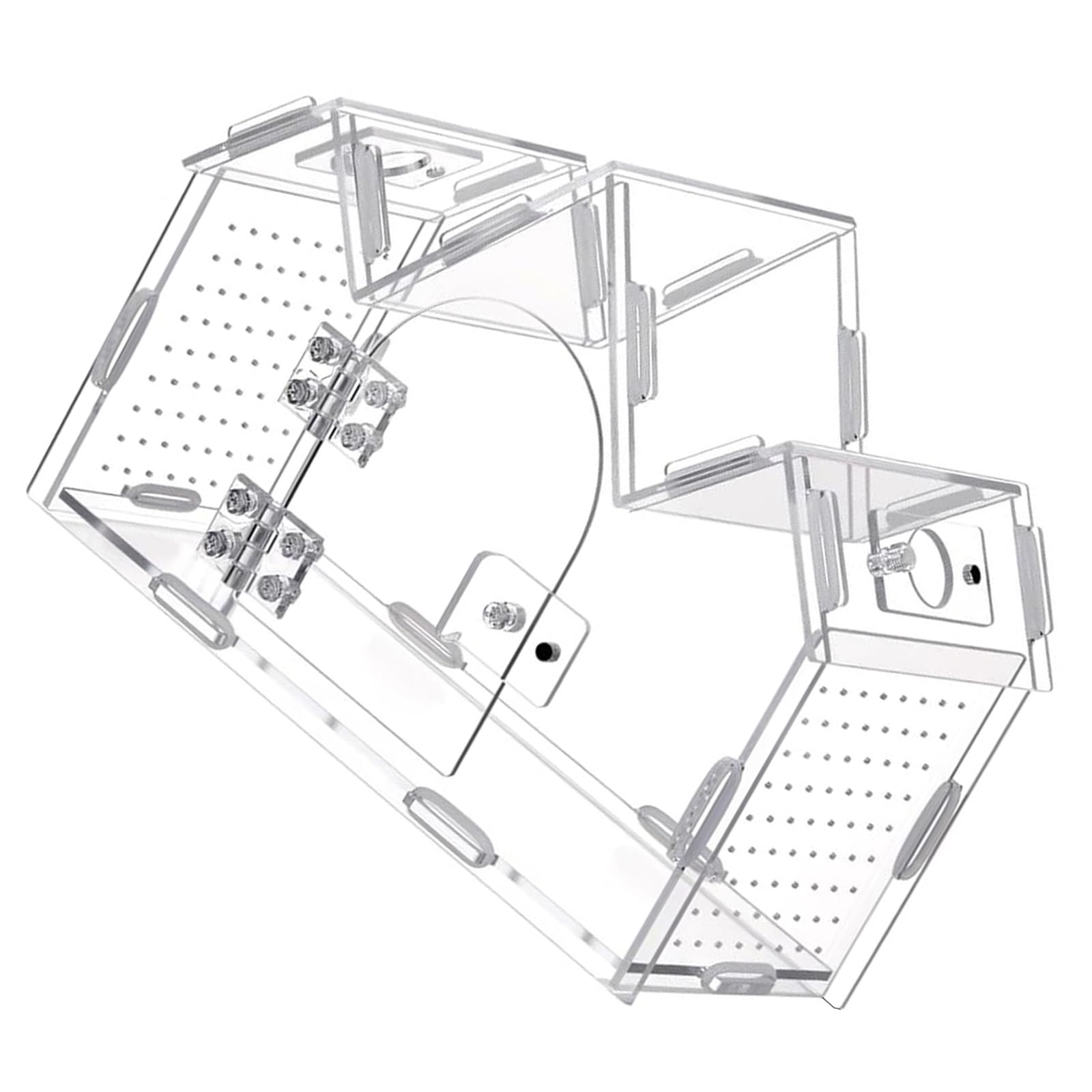 LUCKGONI Acrylic Reptiles Enclosure Terrarium Box with Ventilation Systems for Enhancing Air Circulations and Easy Mobility