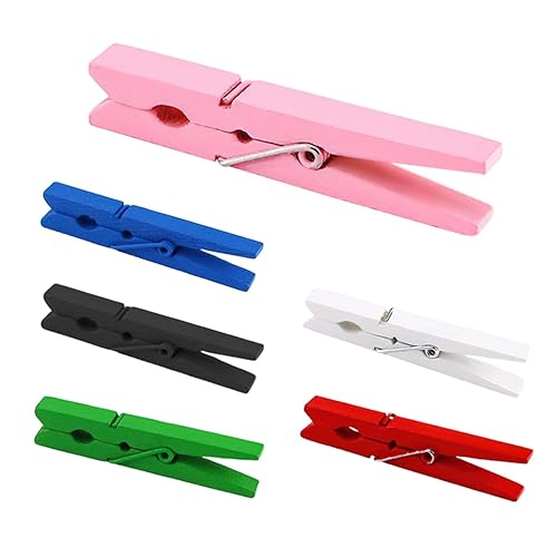 Clothes Pins Colored Clothespins, Natural Birchwood Clothes Clips for Hanging