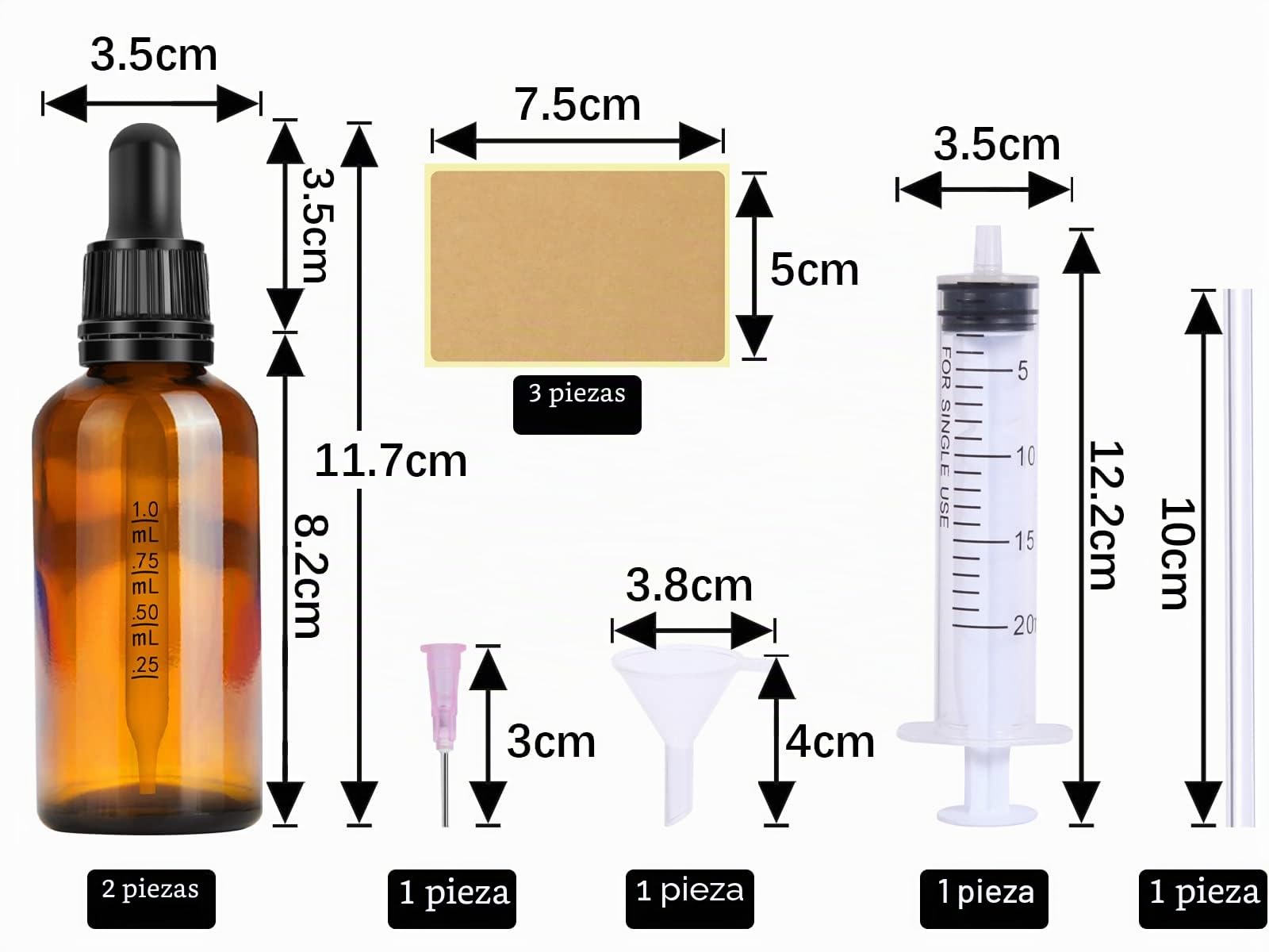 Amber Frasco Cuentagotas Cristal 50ml 2Pcs Botellas Goteros con Pipeta para Aceite Esencial Aromaterapia Marrón