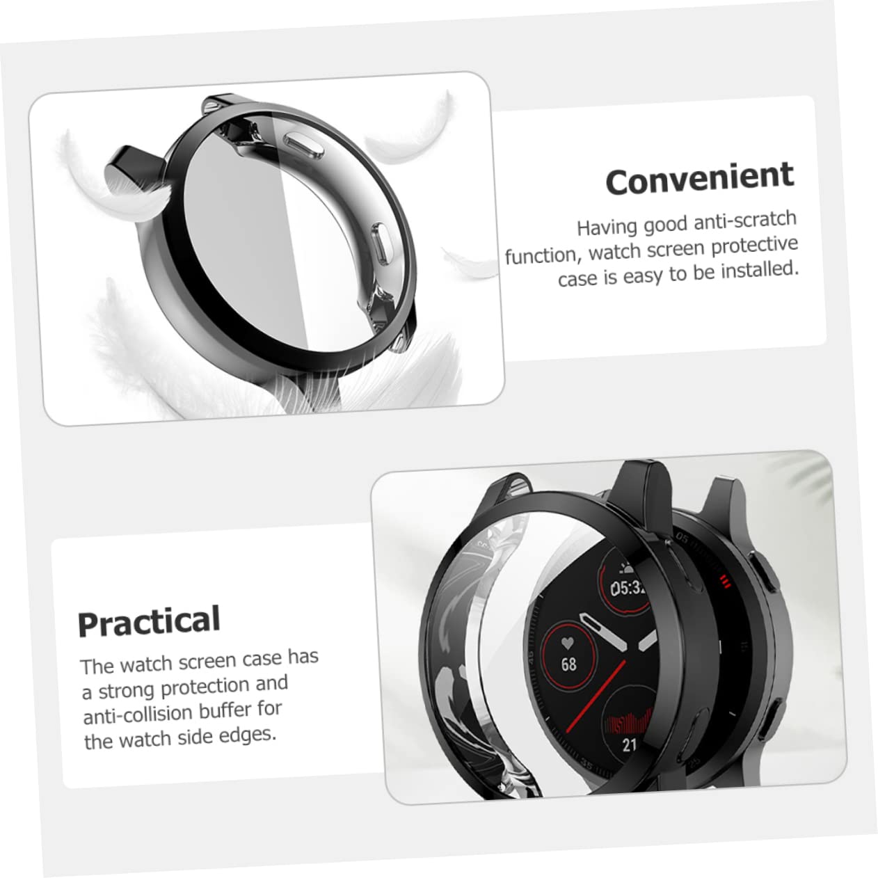 Housoutil 3sets Smartwatch Screen Shell Tpu Watch Screen Cover Per Venu 2s 4s Leggero E Robusto 6 Pezzi*3