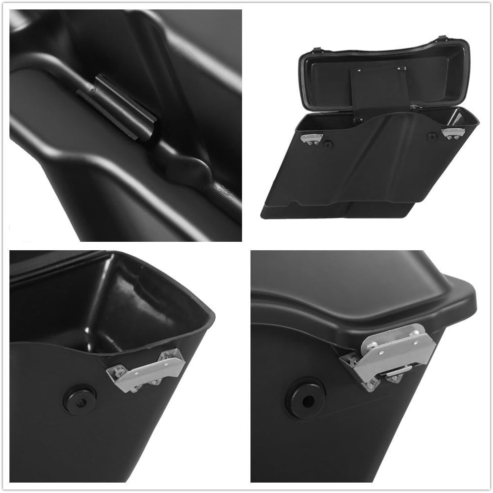 TCMT 5"Stretched Hard Saddle Bags Latch Fit For Harley Touring Models CVO Road Glide Road King Street Glide Electra Glide Ultra Classic 1994-2013