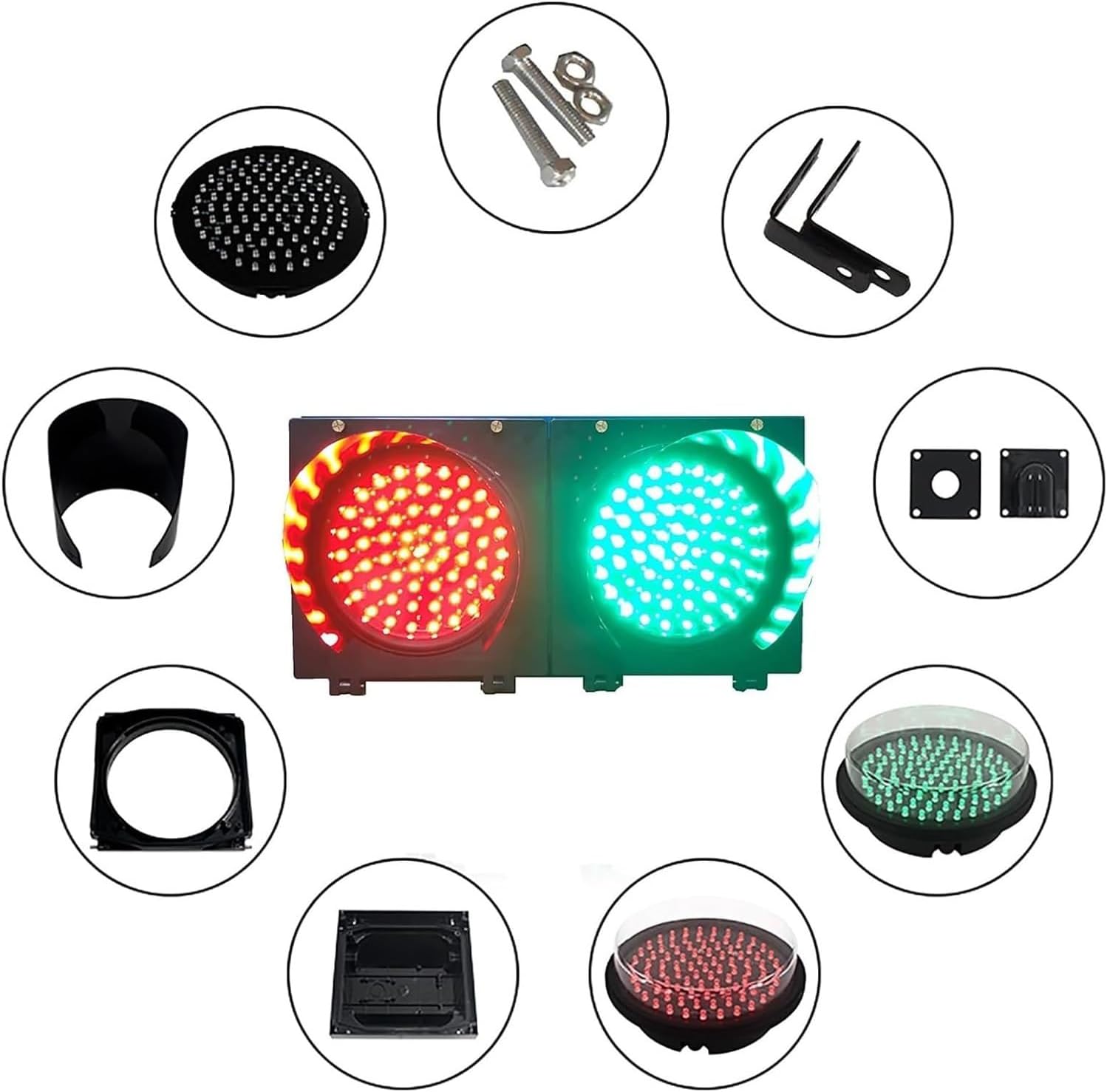 200mm/300mm Red/Green LED Traffic Stop Light,Traffic Light with Remote Control,PC Housing Clear Lens,Waterproof IP65 Industrial Traffic Stop Light,Road Indicator Light(One Color 200mm/8in_24V)