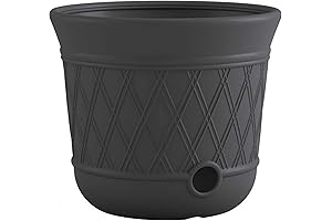 Suncast Lattice Hose Storage Pot with Hose and Holder