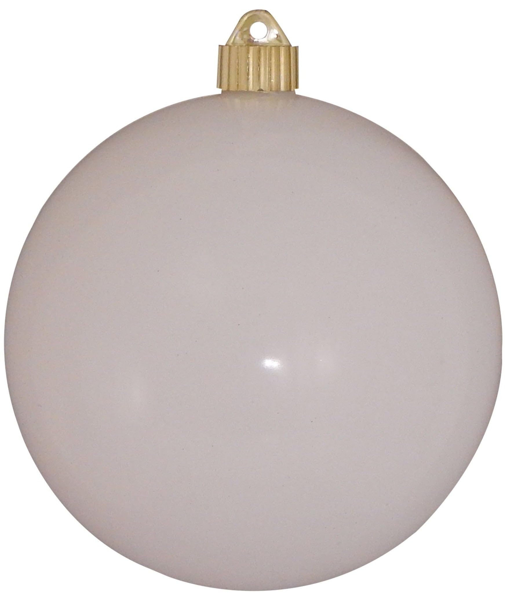 Christmas By Krebs 8" (200mm) Shiny Pure White [1 Piece] Extra Large Solid Oversized Huge Big Outdoor Plastic, UV Ball Ornament Hanging Tree