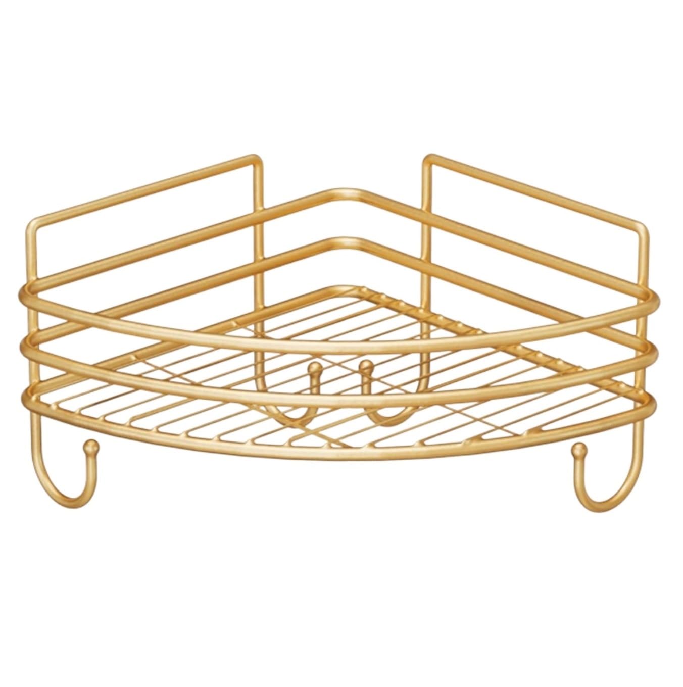 AZHKJKZH Shower Shelf Corner Shower Basket Wall Mount Shelves No Drill Rack For Bathroom Toilet Bathroom Accessories(B)