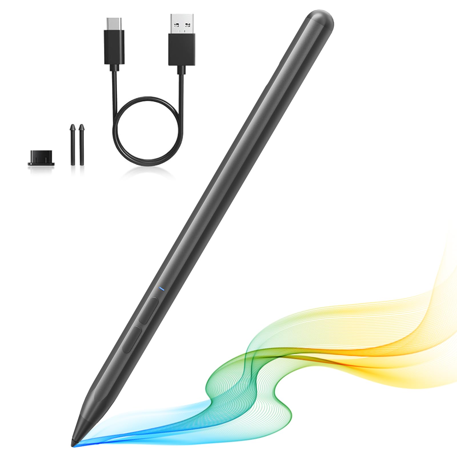 Zspeed Surface Pen for Microsoft Surface Pro 9/8/X/7/6/5/4/3, Go 3/2/1, Book 1/2/3, Surface 3, Studio 1/2, MPP 2.0 Stylus Pen 4096 Pressure, Tilt, Palm Rejection, Magnetic, USB-C Charging/Grey-image-39