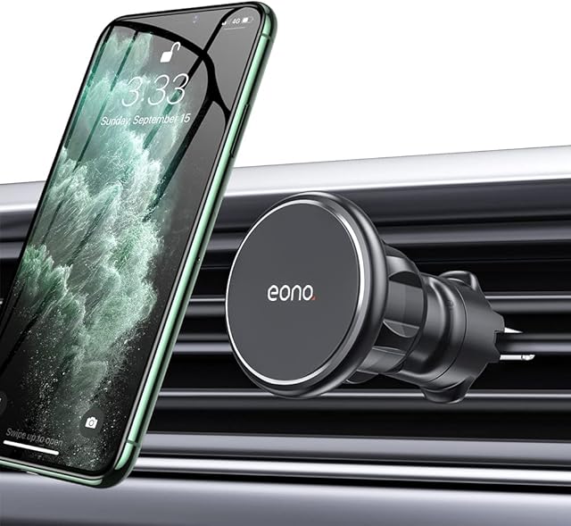Amazon Brand - Eono Mobile Phone Holder Car Magnet, Universal 360° Magnetic Car Mobile Phone Holder for Car Ventilation Grille, Compatible with iPhone 12, iPhone11, Samsung Galaxy S20, Huawei