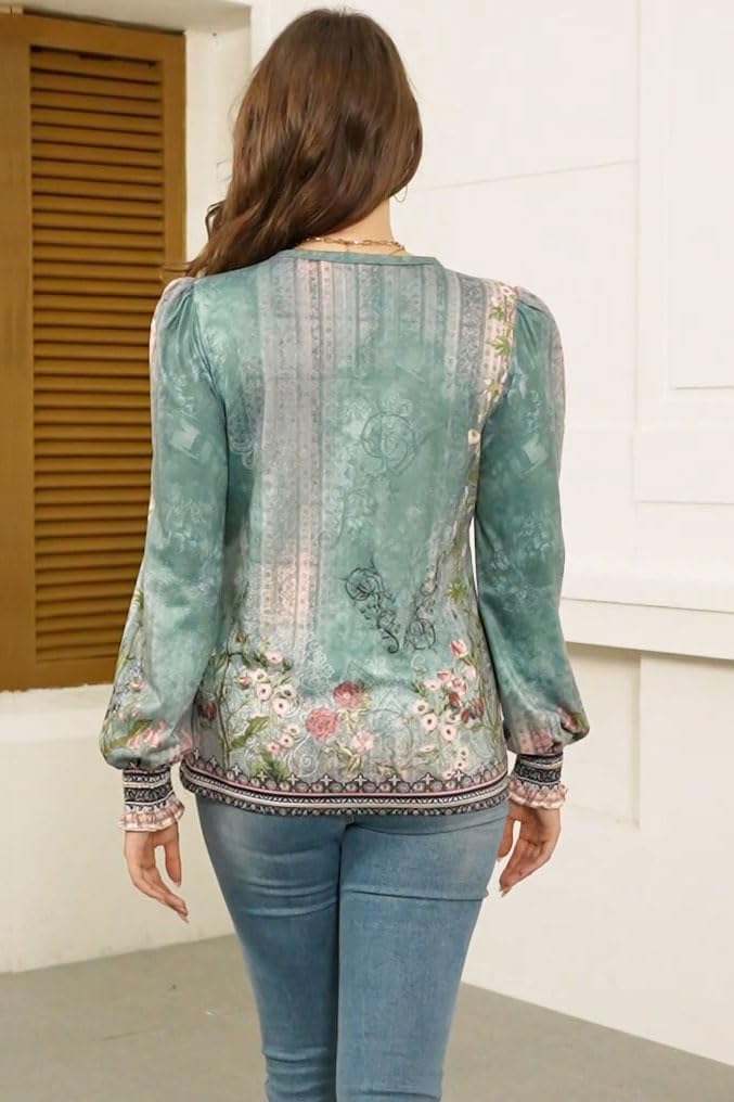 ETCYY Womens Long Sleeve Tops Dressy Casual Blouses Fall Pleated Tunic Trendy Tee Shirts 2026 Vacation Fashion Clothes - Image 5