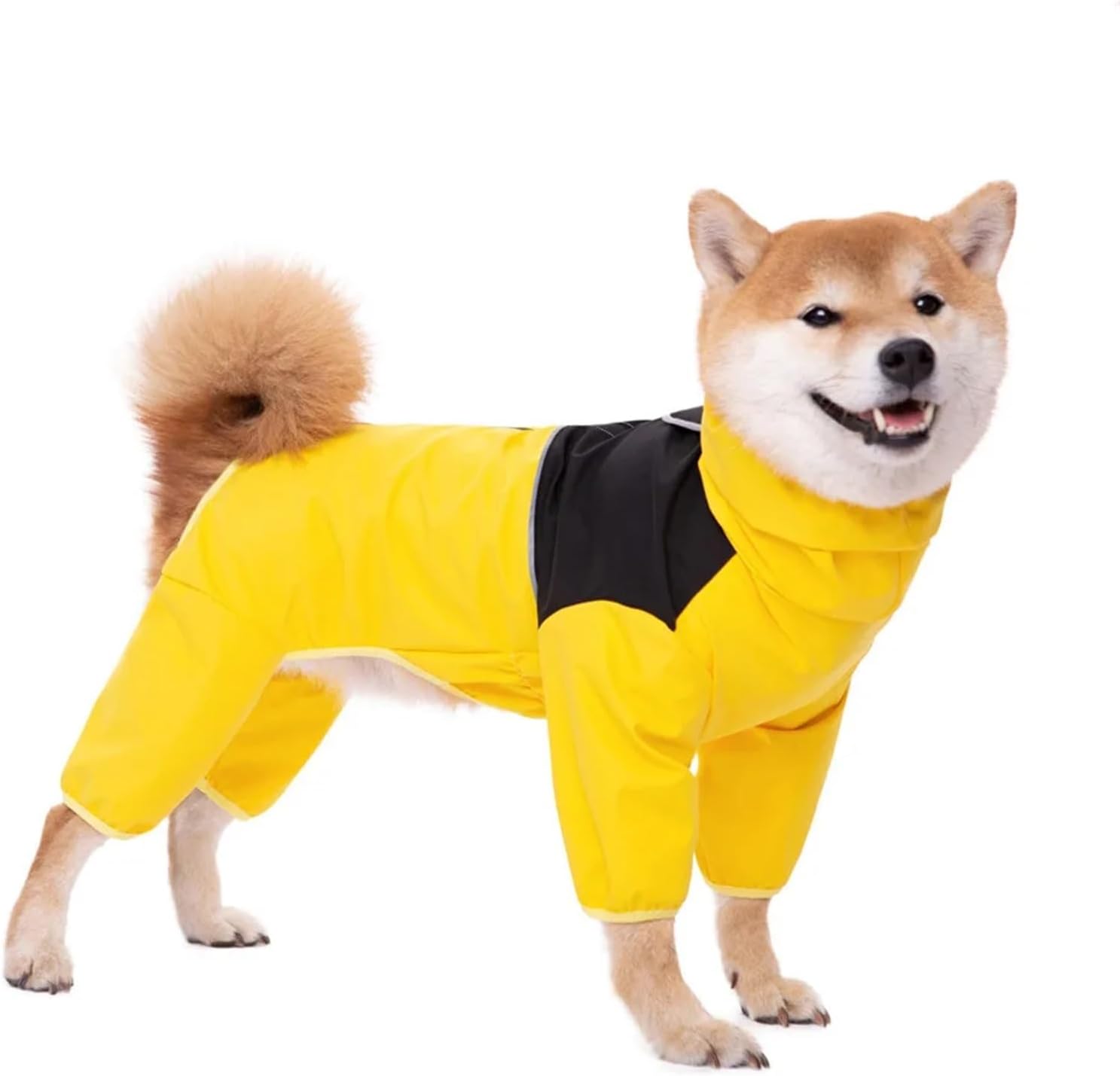 Waterproof Dog Raincoat Outdoor Reflective Pet Jacket for Large Dogs, Labrador Golden Retriever Shiba(Yellow,8X-Large)