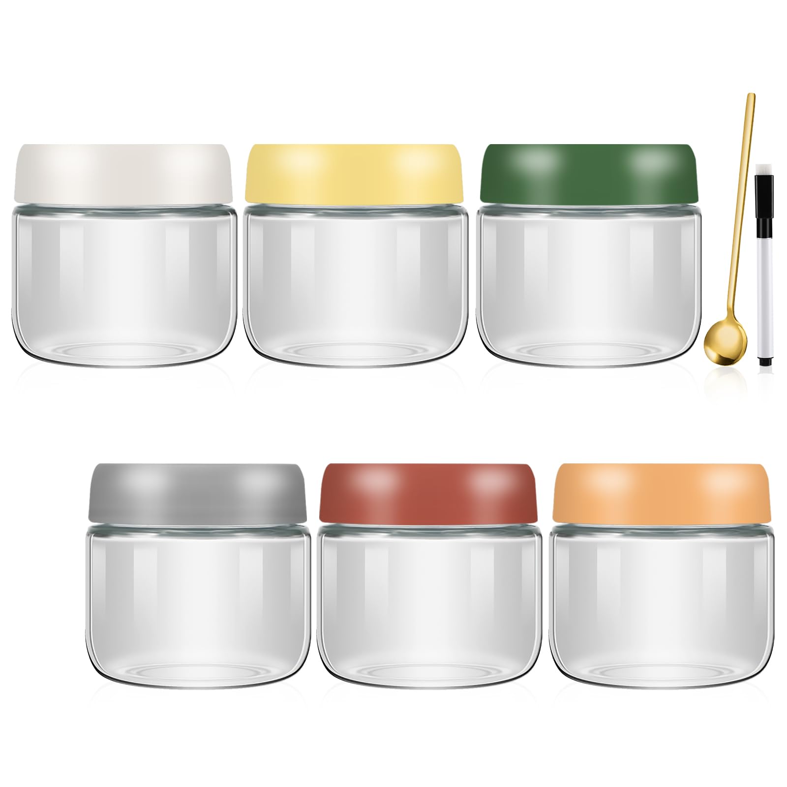 Alitree 6 Stück Einmachgläser mit Schraubdeckel,Overnight Oats Gläser, Siegel Meal Prep Gläser mit Deckel, zur Frische und Aufbewahrung von Hafer, Salat, Marmelade, Joghurt