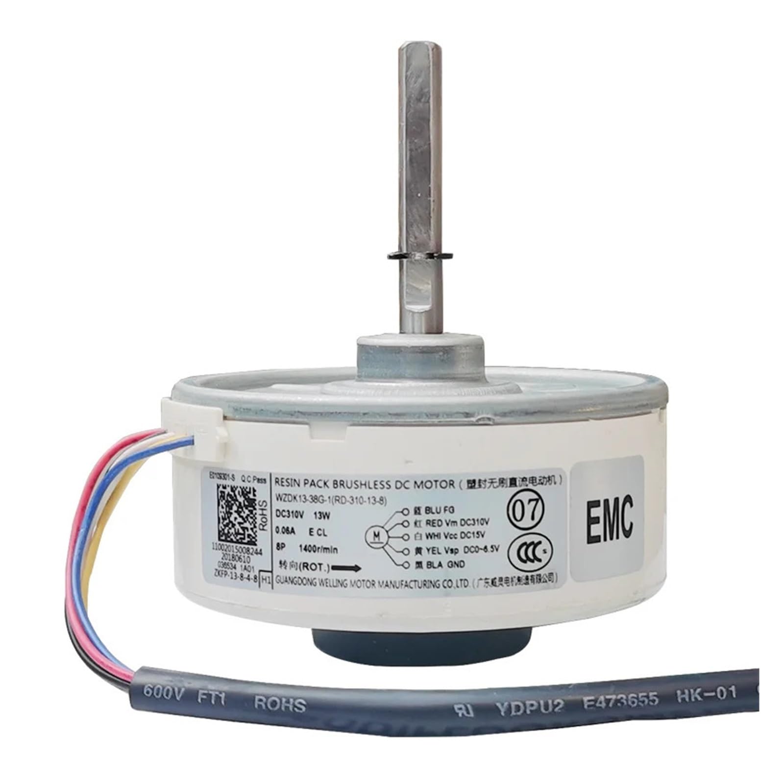Geeignet for Klimaanlage mit variabler Frequenz, interner bürstenloser Gleichstrommotor, Lüfter WZDK13-38G-1 RD-310-13-8