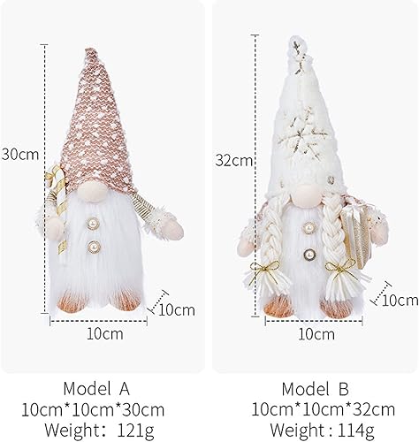 Miniatura 4 de Adornos de Navidad iluminados, gnomos de Navidad, 2 paquetes con luz LED, funciona con pilas, gnomos de Navidad suecos brillantes, juegos de hombres