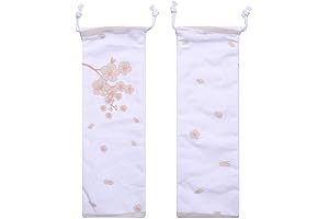 Pink Sakura Travel Carrying Case for Reusable Straws and Cutlery Set