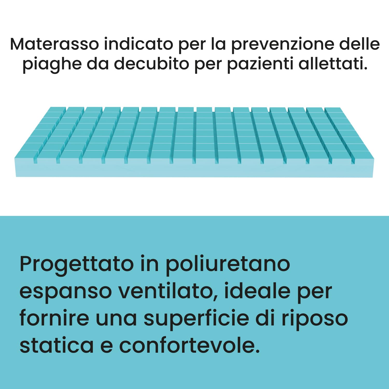 Azione Salute Materasso Antidecubito in Poliuretano Espanso – Dispositivo Medico Classe I – Singolo 1 Piazza – Traspirante e Confortevole