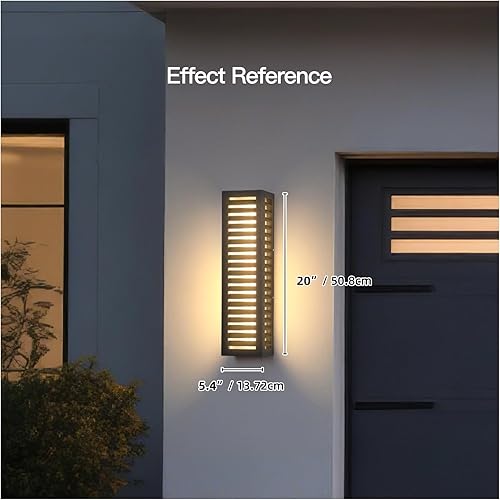 Miniatura 3 de Luces de pared para exteriores, lámparas de porche delantero de 20 pulgadas, impermeables, 3000 K, modernas luces para exteriores cableadas, lámpara