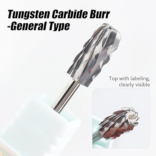 Miniatura 3 de QUNZHAO Brocas para uñas, broca de acero tungsteno, eliminación rápida de acrílico o gel duro, vástago de 332 pulgadas, para manicura, arte de uñas,