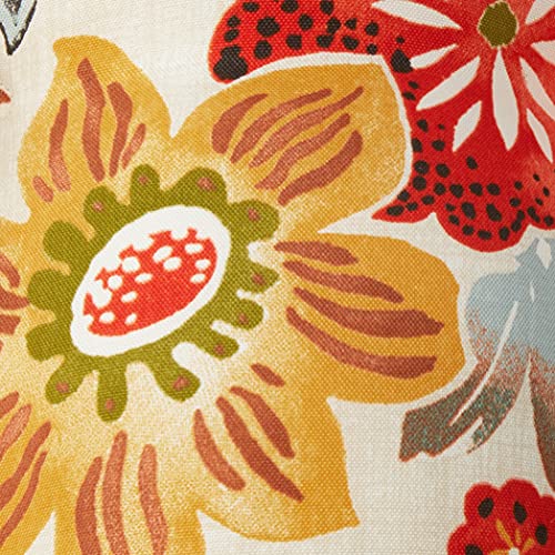 Pillow Perfect Outdoor/Indoor Alatriste Ivory Tufted Seat Cushions (Round Back), 19" X 19", Floral, 2 Piece #TOP5