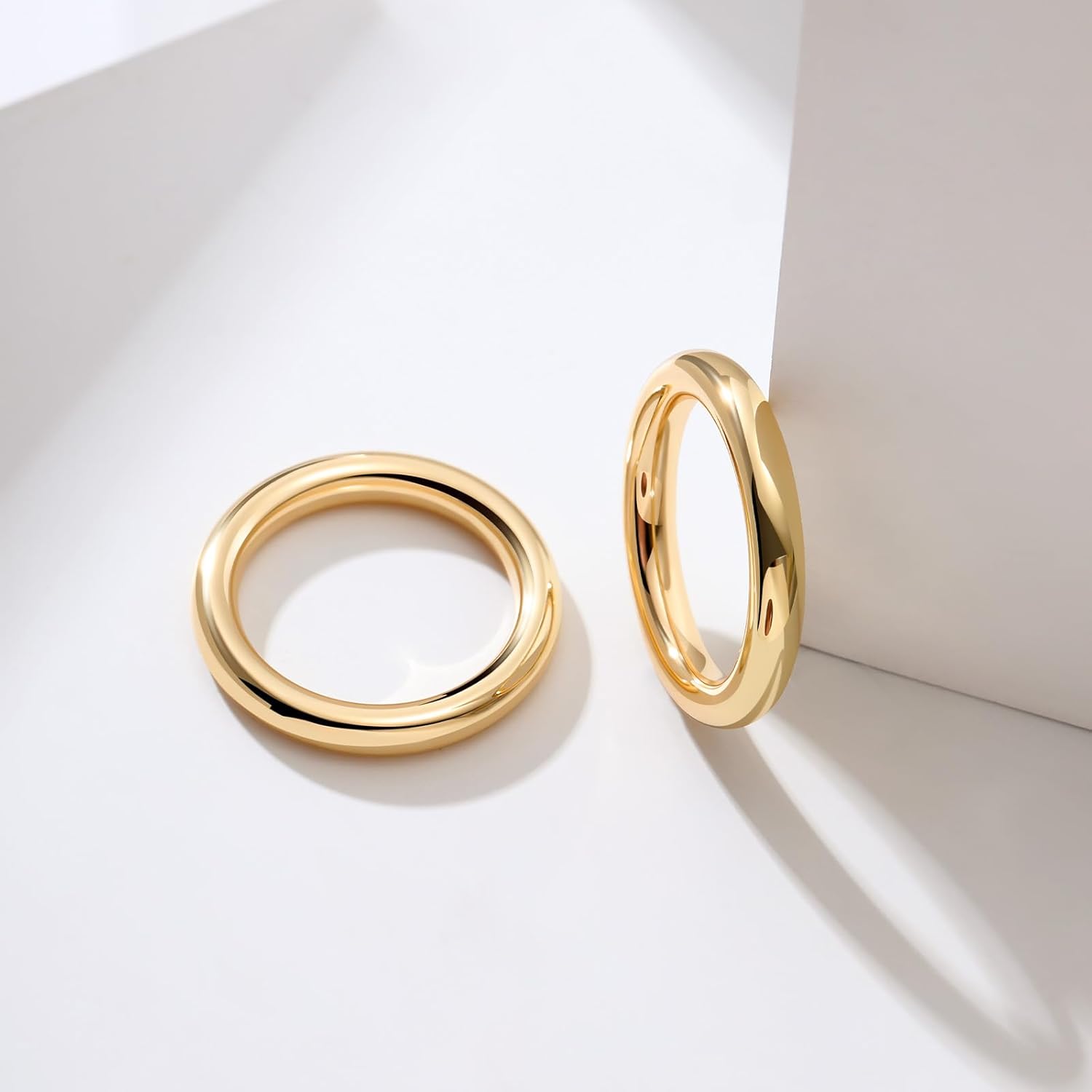 3mm Rings for Women 14K Real Gold Plated Round Edged Ring Non Tarnish Minimalism ring Cute Stacking Thumb Pinky Band Size 5 to 10 Gold and Silver 1PC/2PCS/3PCS - Image 5