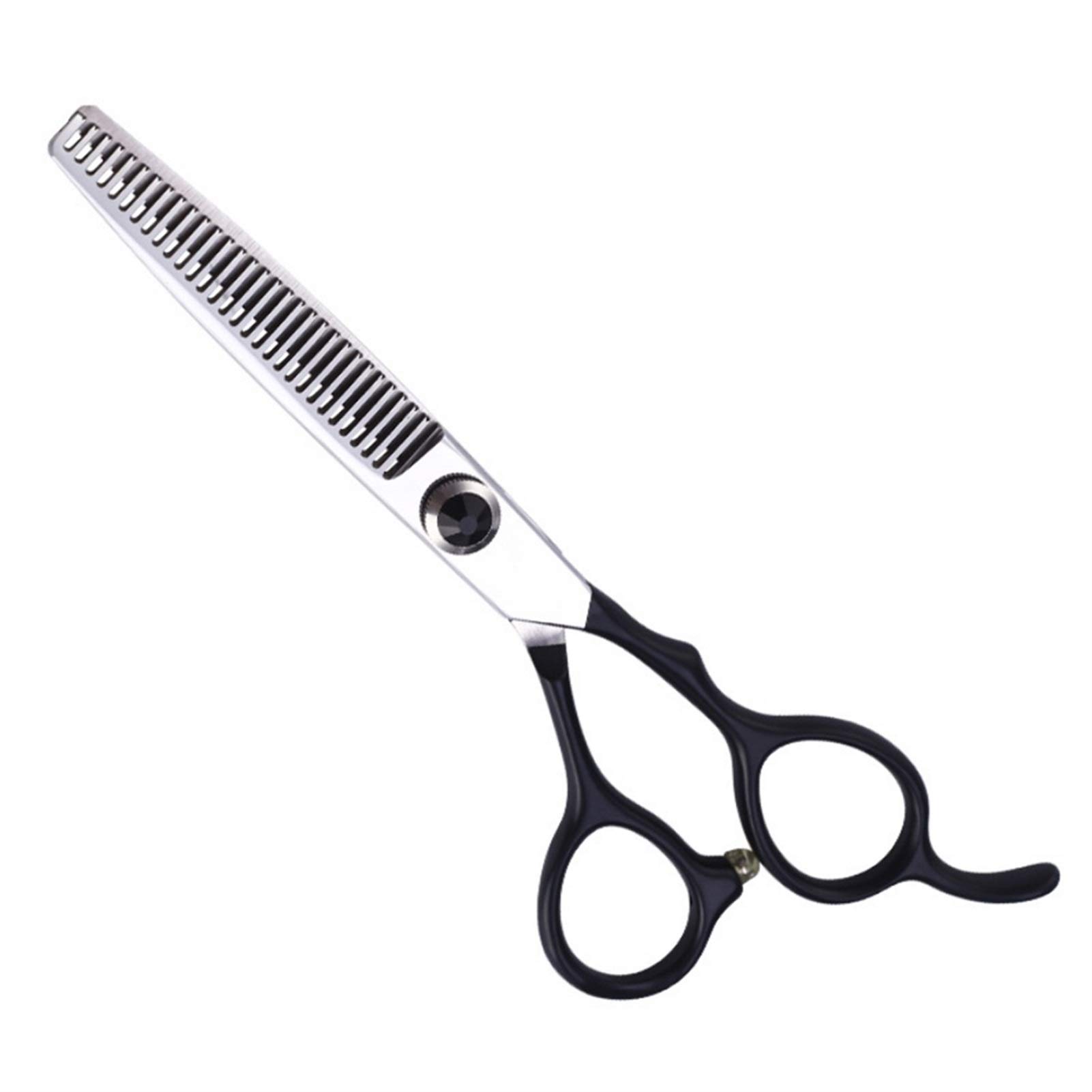 Set di forbici da barbiere, forbici da parrucchiere professionali, forbici da barbiere in acciaio inossidabile, forbici da rifinitura e forbici per sfoltire con pettine per capelli, 6 pollici / 1