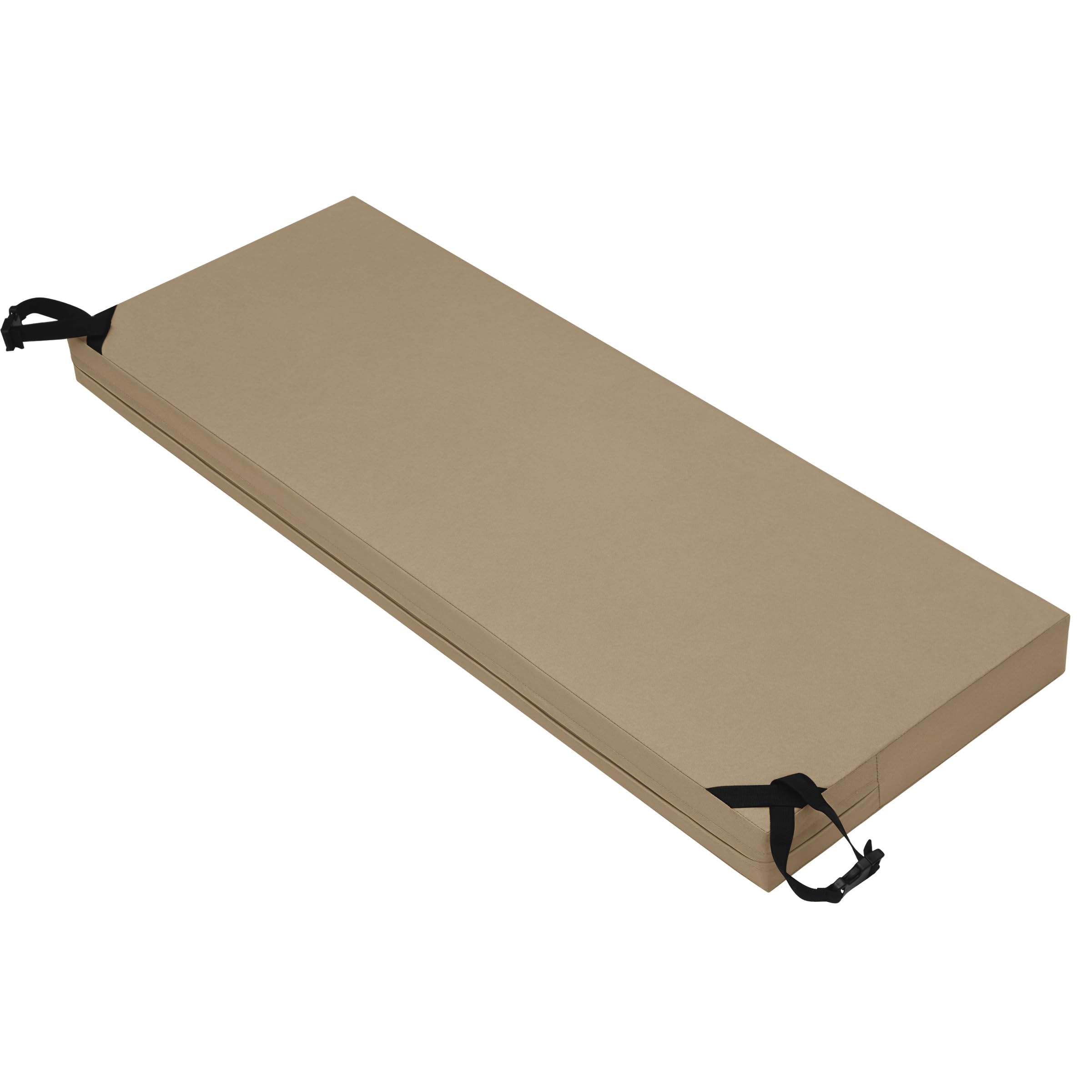 Easy-Going 48x18x3 inch Waterproof Outdoor Couch Bench Cushion Covers Only Replacement Non-Slip Patio Seat Cushion Slipcover with Zipper and Adjustable Straps Camel