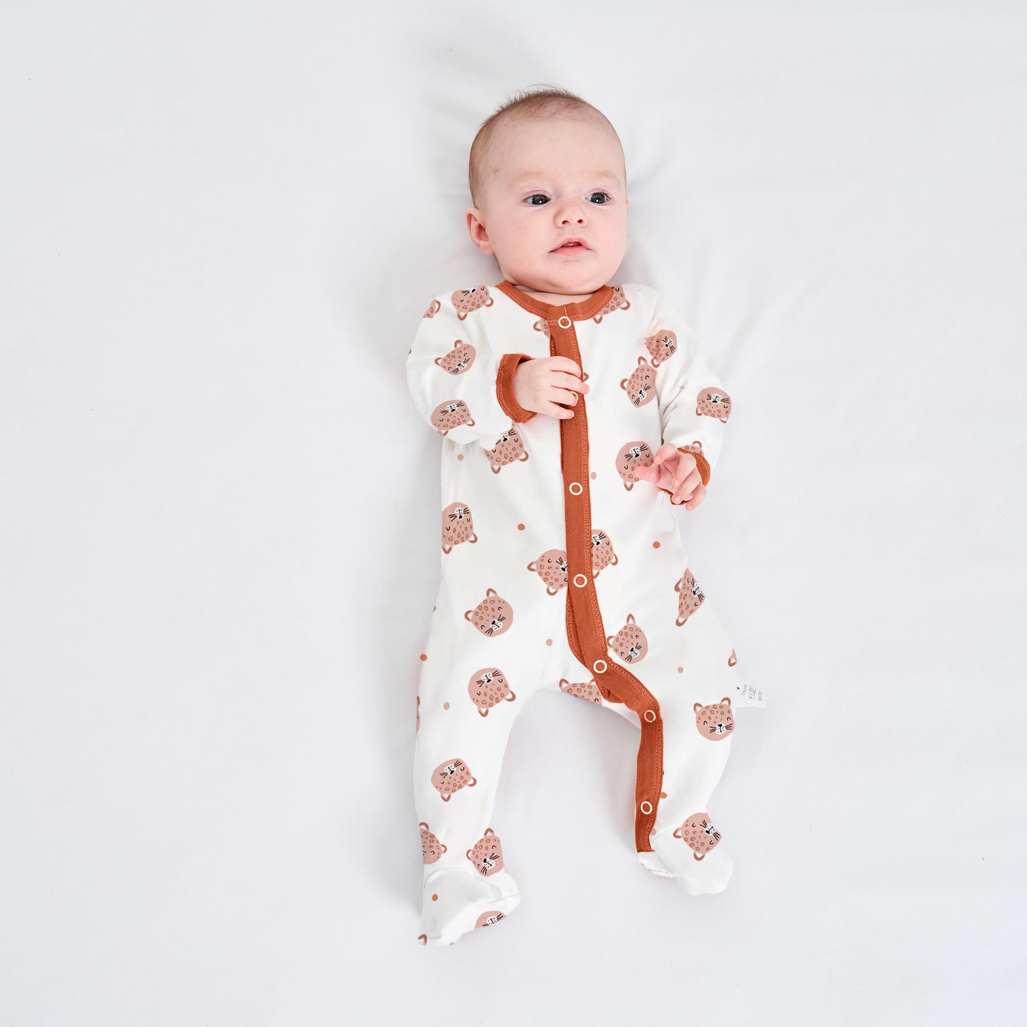 Miracle Baby 3 Pezzi Neonato Pagliaccetto Tutine Neonato Cotone Manica Lunga con Bottoni Bambino Pigiama Gr. 56 62 68 per Ragazze Ragazzi