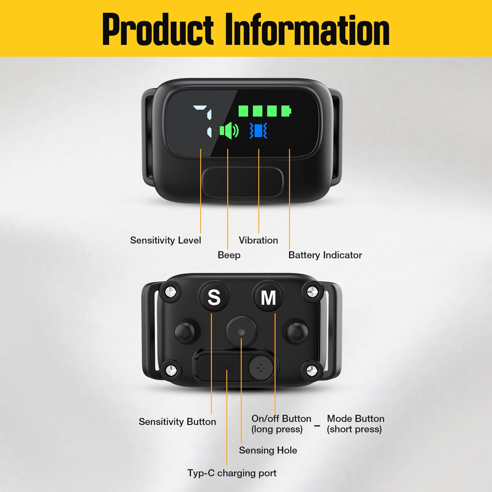 MASBRILL Collar Antiladridos Perros Recargable, Detección Inteligente de Ladridos con Vibración, Sonido, Sensibilidad Ajustables Collares Antiladridos para Perros Pequeños Medianos y Grandes, Negro