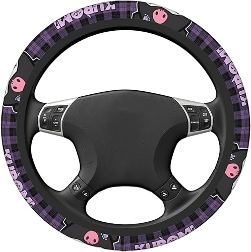 Miniatura 4 de Gearbest Funda universal para volante Kuromi de dibujos animados de 15 pulgadas, accesorios de coche para hombres y mujeres, protector de volante